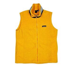 Vintage Patagonia (Youth‎ Kids 14) Retro Yellow Sherpa Deep Pile Full Zip Vest
